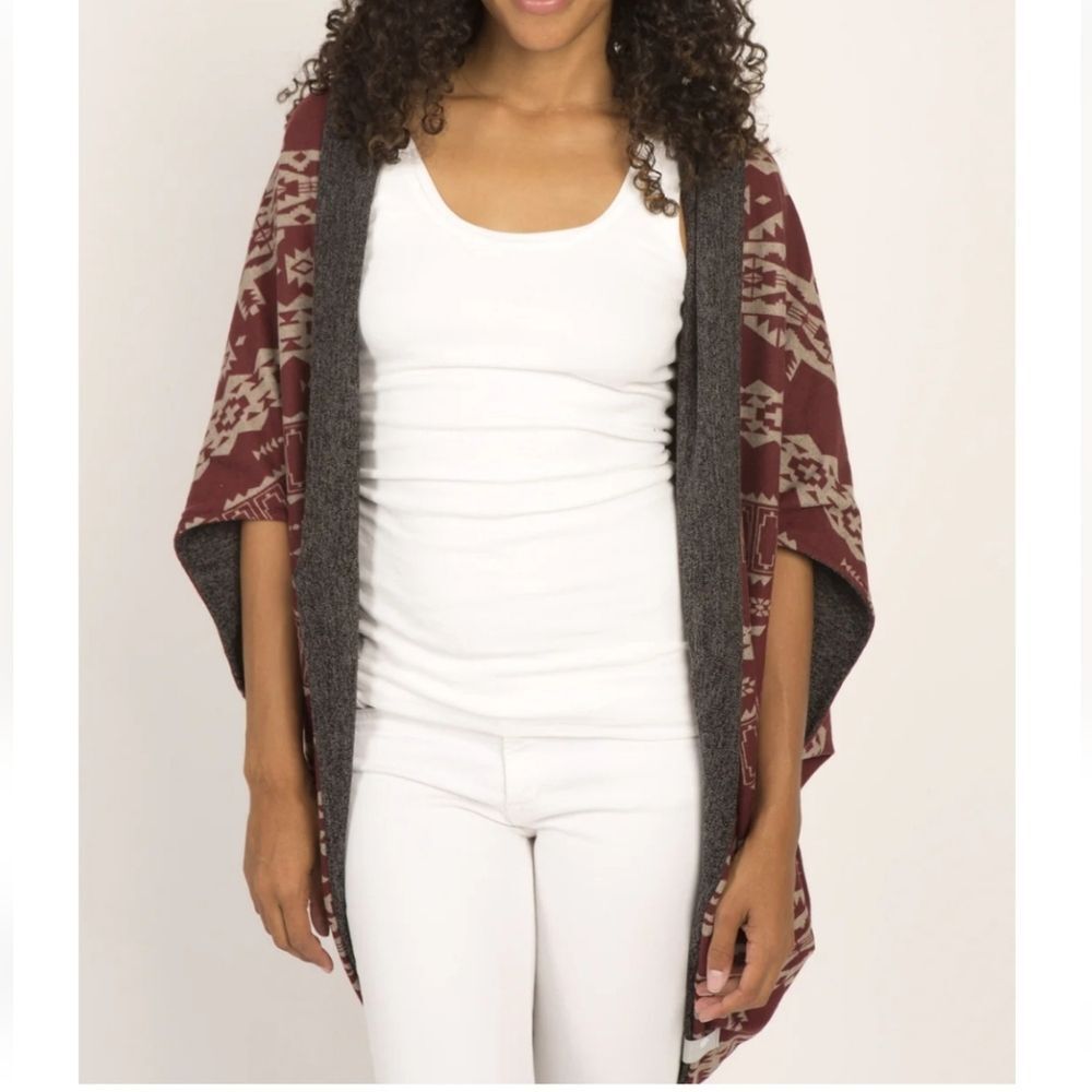 BODHI SWAG Sierra Native American Inspired Print Cocoon Drape Sweater Reversible